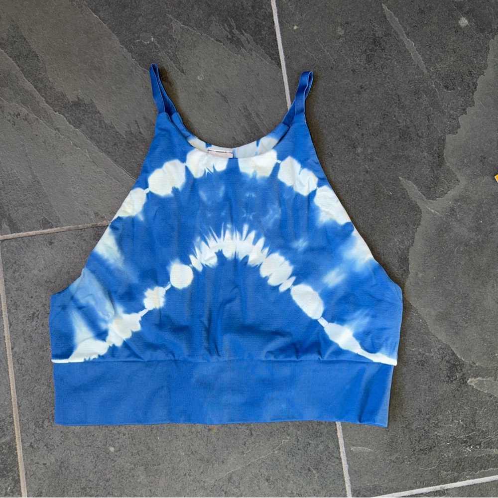 JoyLab Blue Tie-Dye Halter Sports Bra – Size Medium